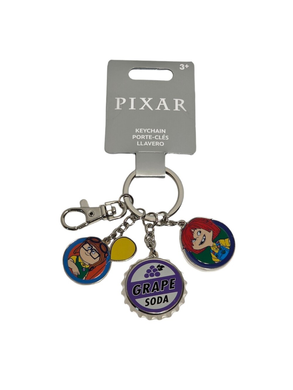 Disney Parks Pixar UP - Grape Soda - Carl -  Ellie Keychain - NWT